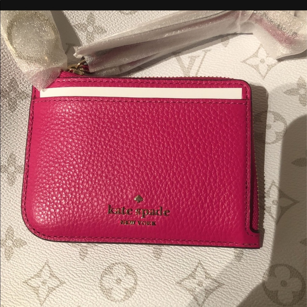 Kate Spade SMALL zip card ID wallet KEYCHAIN